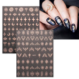 JMEOWIO Nagelsticker Mond Stern 10 Blatt Nail Art Naklejka Selbstklebend Nagelaufkleber Roségold Dekoration Nageldesign Zubehör