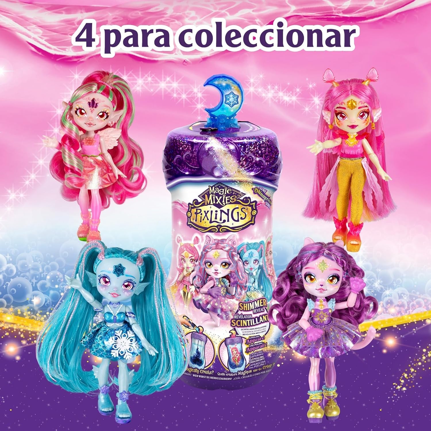 Magiczne lalki Pixlings, 4 różne lalki - 2 nowości - 15 cm modna lalka - magiczne mikstury - tajemnicza mikstura (MG101000)