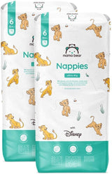 Marka Amazon: pieluszki Mama Bear Disney Ultra Dry, rozmiar 3 (4–9 kg) – pudełko miesięczne, białe, 172 szt. (2 opakowania po 86 szt.)