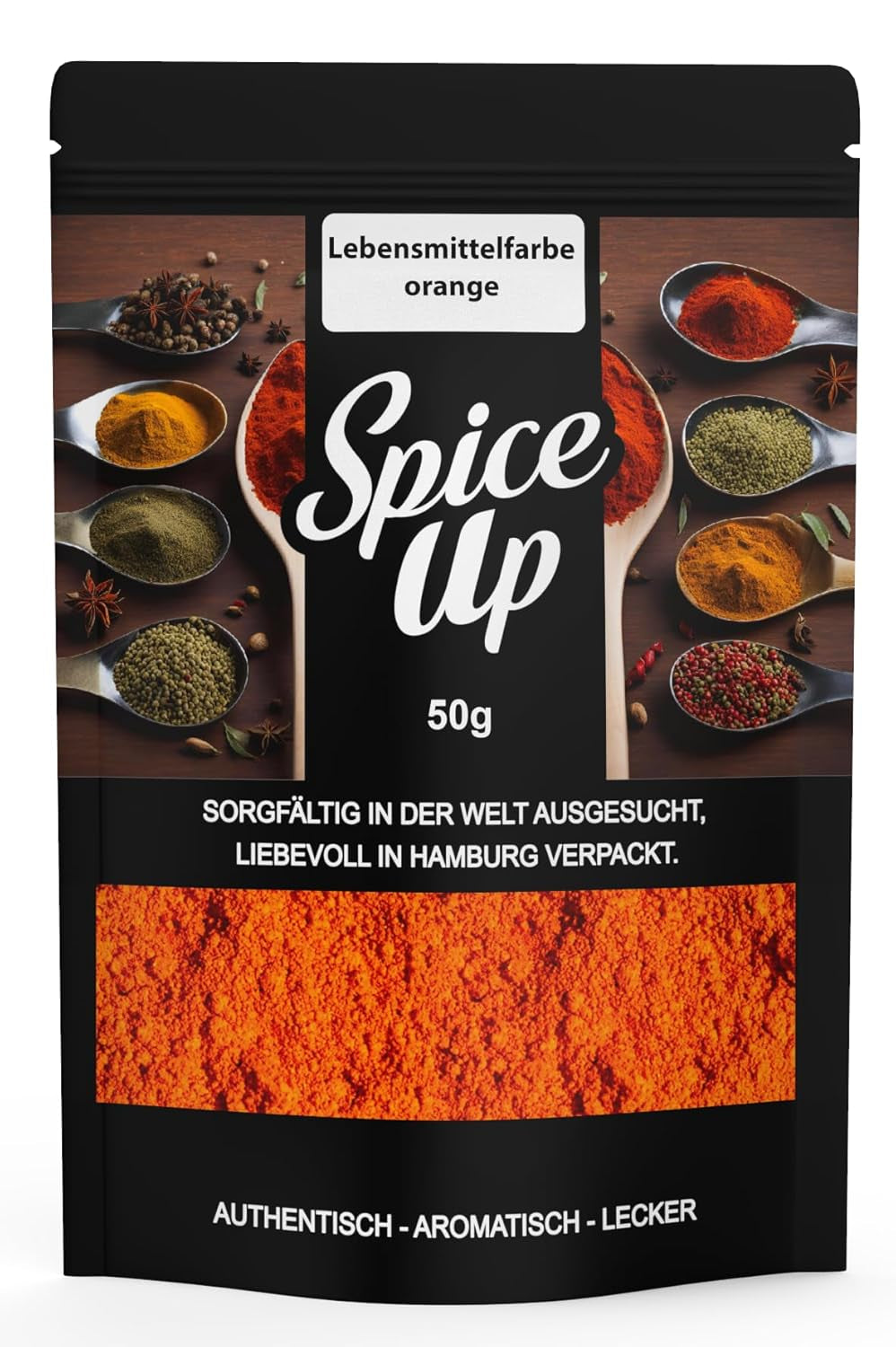 Spice up Orange Food Coloring 50G – Pomarańczowy barwnik spożywczy 50G – Jasny proszek koloryzujący do pomysłów kuchennych i wypieków – Do deserów, napojów, curry i kreatywnych dekoracji – Wegańskie i bez sztucznych dodatków