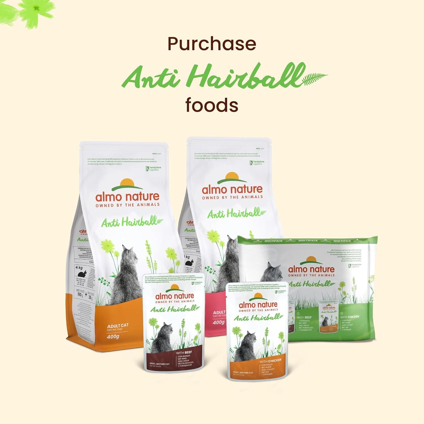 Almo Nature Functional - Przeciw kulom włosowym - Mokra karma dla dorosłych i dojrzałych kotów - dla szczeniąt - Przeciwdziała tworzeniu się kul włosowych - 70 g (opakowanie 30 szt.)