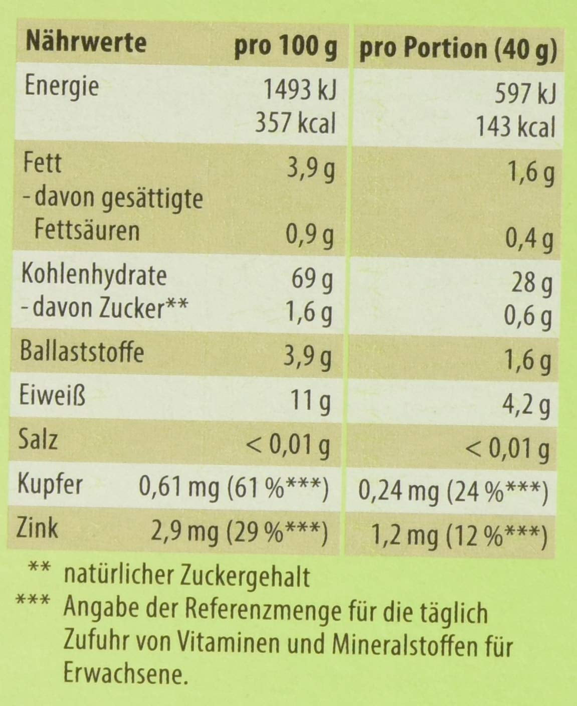 Hirse-Flocken Bio, opakowanie 6Er (6 X 400 G) Płatki zbożowe Naty Shop