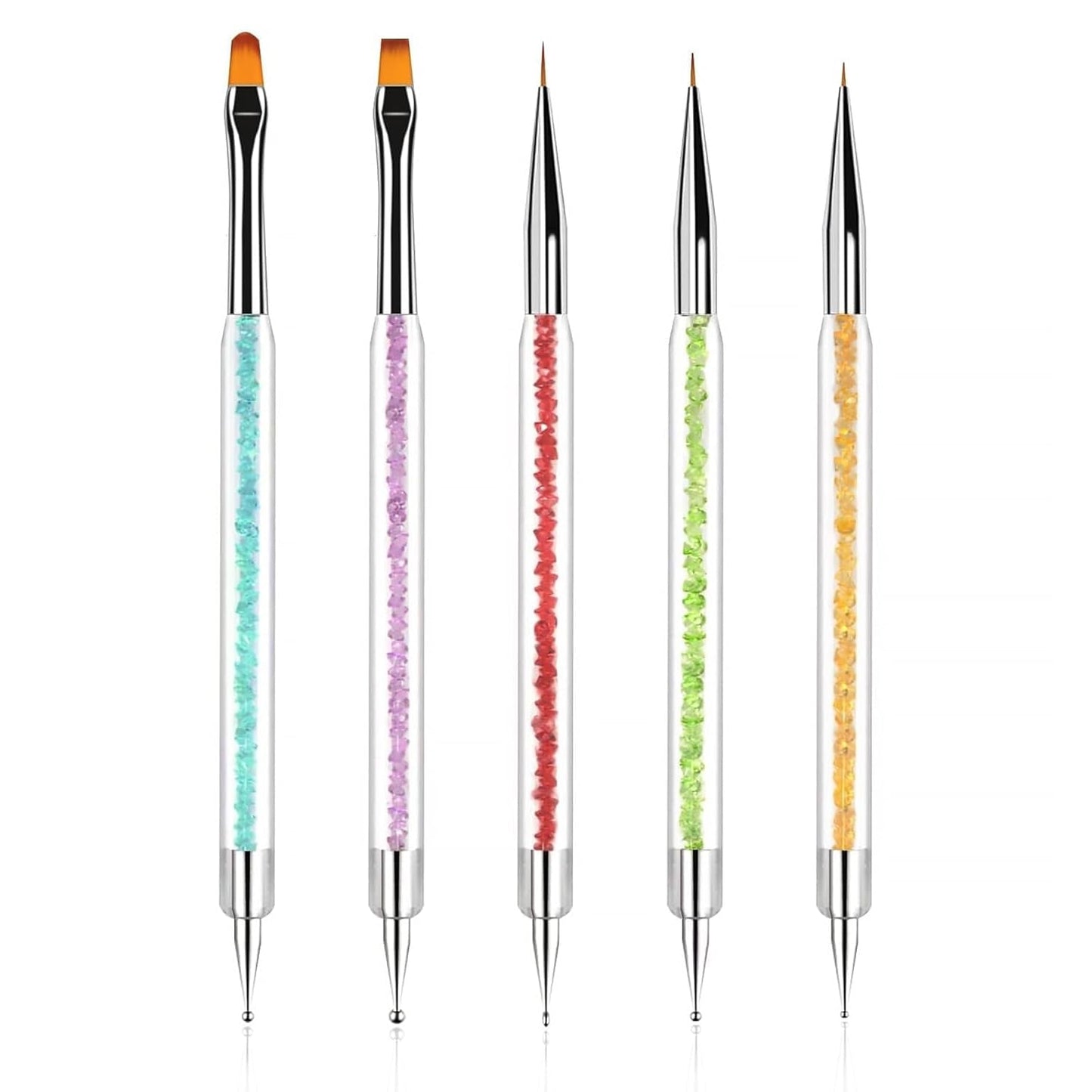 5 Stück Nagel Pinsel, Pinsel Für Gelnägel, Nageldesign Pinsel, Narzędzia do zdobienia paznokci, Für Herstellen Von Nagellack, Punktieren, Feinmalerei, DIY