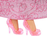 Mattel DISNEY Princess Aurora - lalka w typowym stroju, odpinane buty i tiara, błyszczący top i odpinana wzorzysta spódnica, długie włosy do układania, HLW09 Naty Shop Dolls