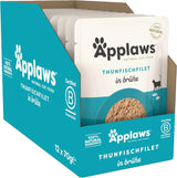 Applaws 100% naturalna mokra karma dla kotów filety z tuńczyka w bulionie - opakowanie 12 saszetek 70 g