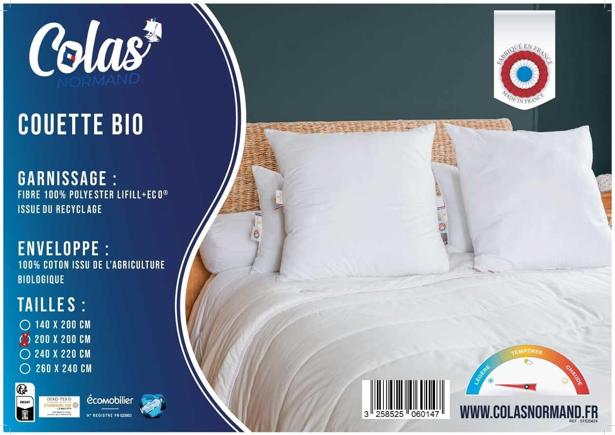 NORMAN COLA | Lekka kołdra 200 X 200 cm, bawełna organiczna, wypełnienie z recyklingu Kołdry i kołdry Naty Shop