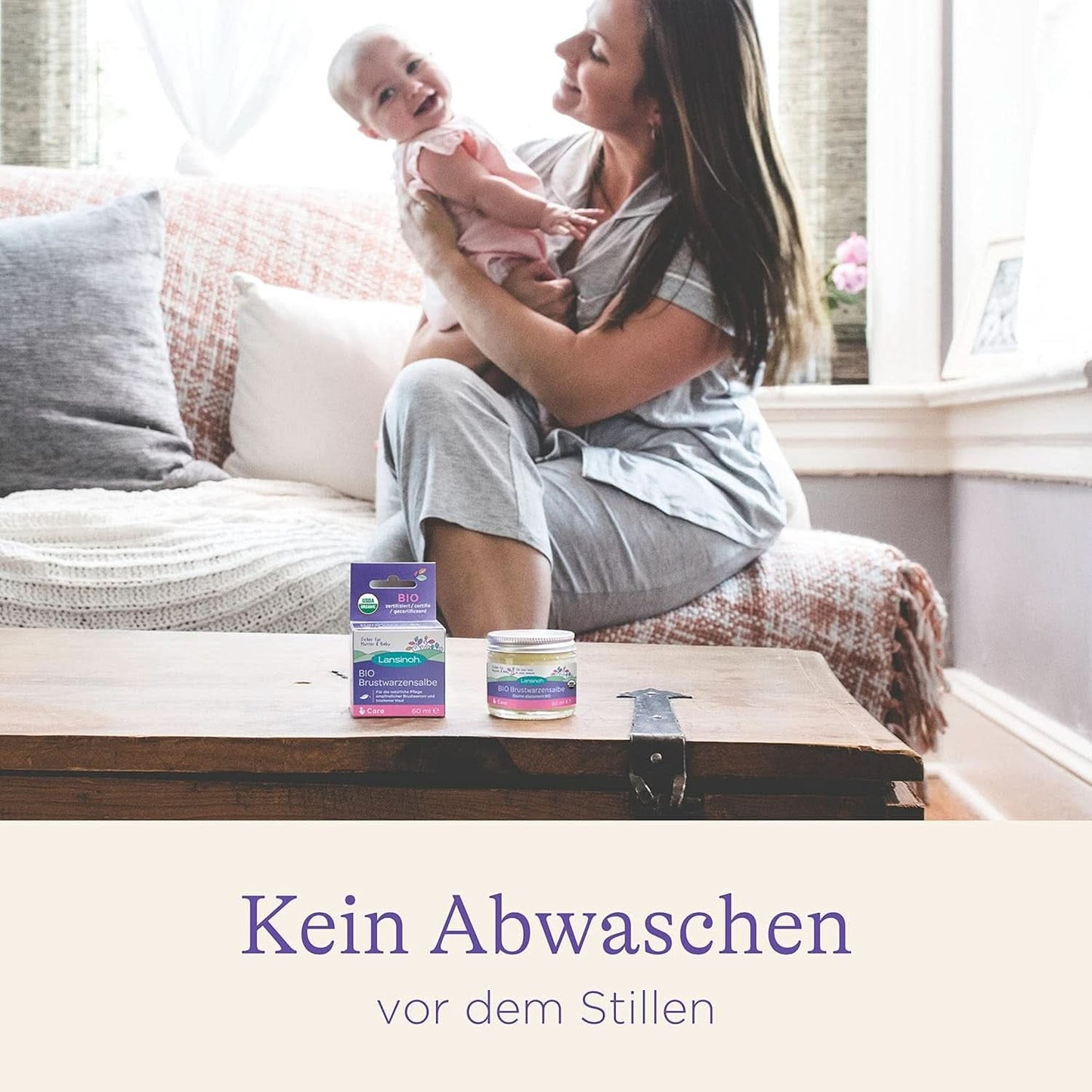 Lansinoh BIO Brustwarzensalbe, 60 Ml - Natürliche Pflege Empfindlicher Brustwarzen Und Trockener Haut - Akcesoria klimaneutral Żywność i karmienie piersią Baby Naty Shop