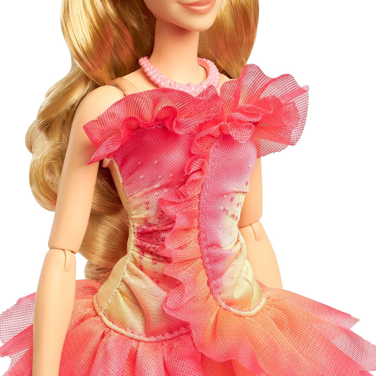 Mattel Wicked Glinda Fashion Doll i akcesoria z blond włosami, różnymi możliwymi pozami i odpinanym wyglądem sukni balowej, HXT63