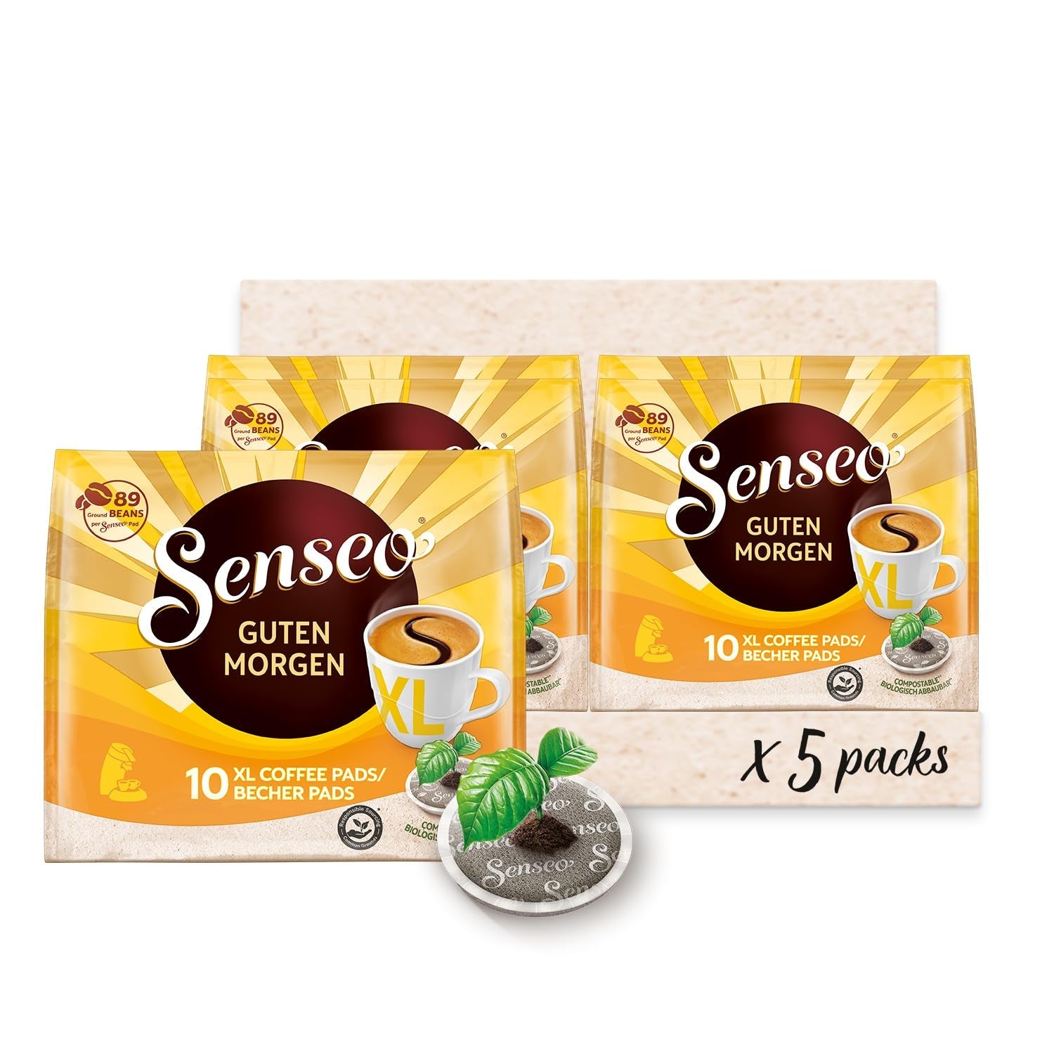 Podkładki Senseo Guten Morgen XL, 5 x 10 Getränke, 50 kapsułek Kaffeepad