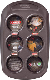 Pyrex BANDEJA 6 MAGDALENAS ASYMETRIA PX Muffinförmchen, Metall, Bunt, 6 Magdalena Formy i blachy do pieczenia Naty Shop