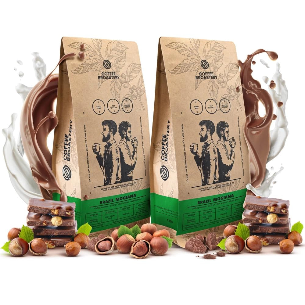 Zestaw ziaren kawy 2x1kg 2000g | Brazylia Mogiana | Kawa brazylijska | Specjalna kawa | Świeżo smażone | Rzemieślnicza palarnia kawy