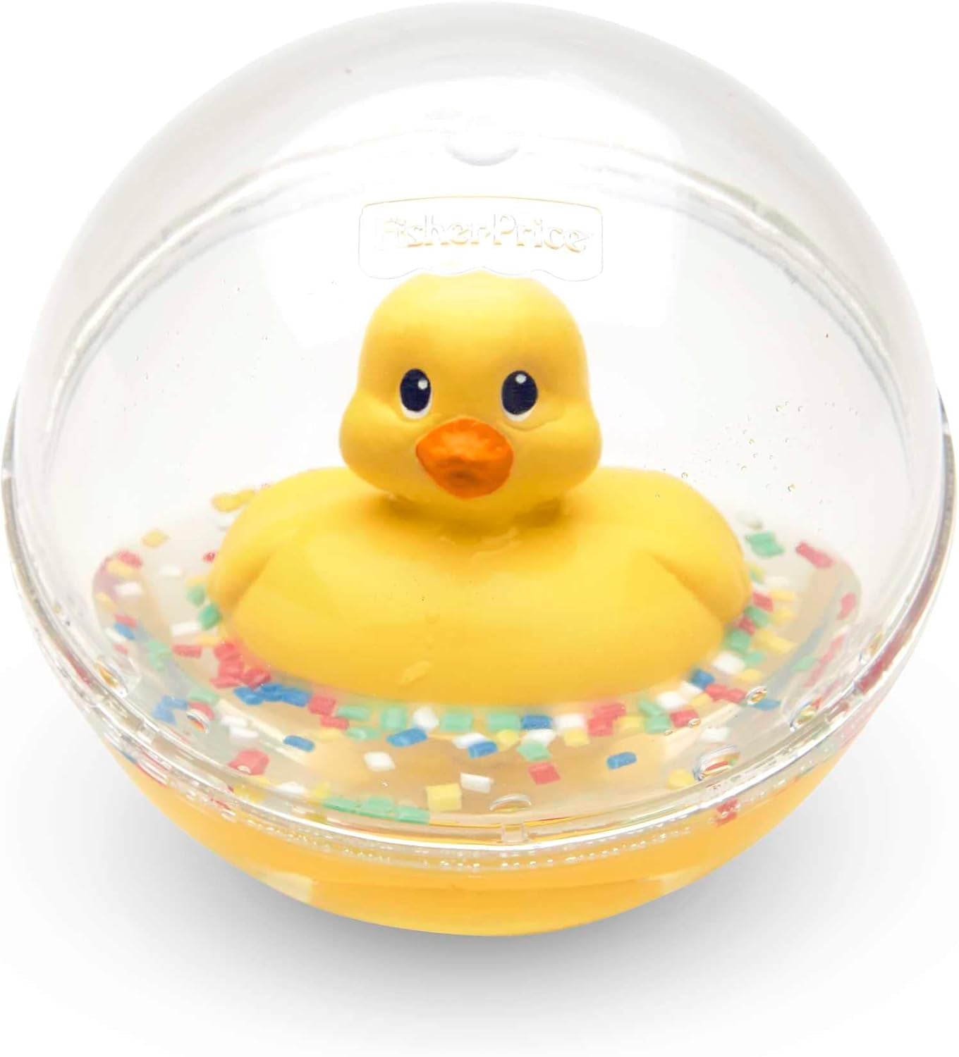 Fisher-Price WaterMates Ducky Ball, zabawna kaczka w kuli konfetti, zabawka dla dziecka, piłka do zabawy, zabawka do kąpieli, od 3 miesięcy, 75676 zabawki dla dzieci Naty Shop Duck Ball