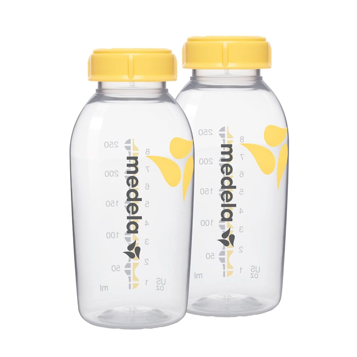 Butelki dla niemowląt Medela do przechowywania mleka matki | Bez BPA | Zestaw 2 x 250 ml żywności dla niemowląt i akcesoriów do karmienia piersią Naty Shop