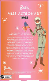 Kolekcjonerska lalka Mattel Barbie Miss Astronaut ze srebrnym kostiumem, butami kosmicznymi i akcesoriami do hełmu, reprodukcja oryginału z 1965 r., lalki JBJ48 Naty Shop