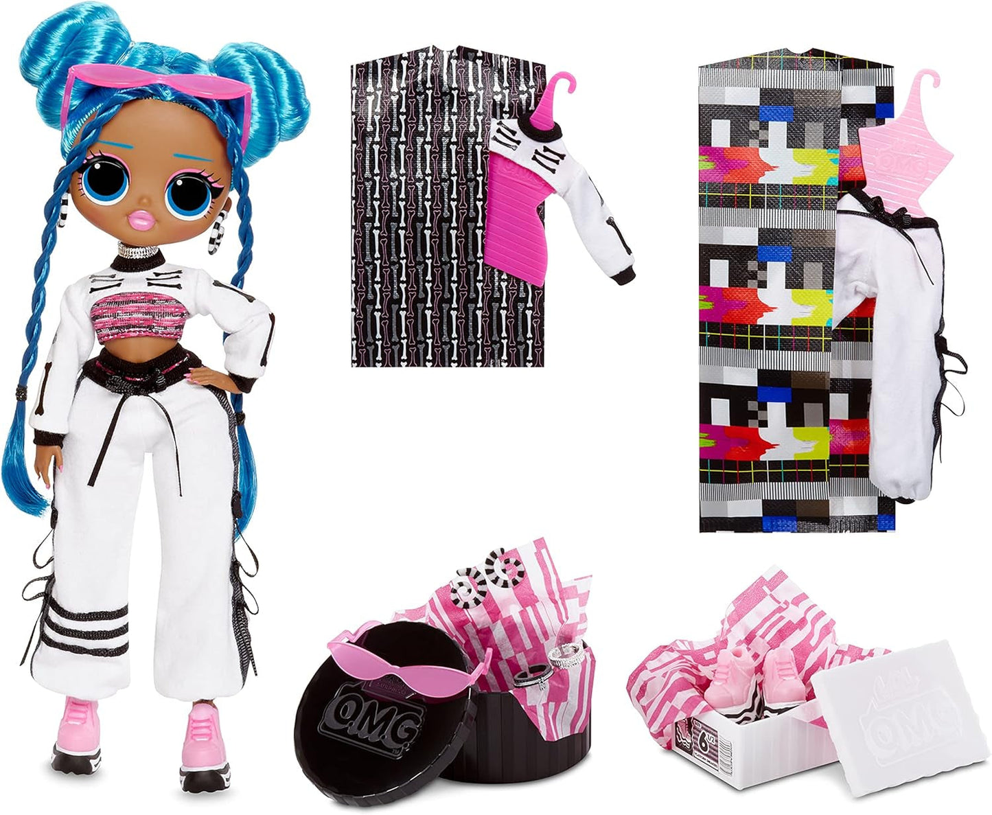 LOL Surprise OMG Fashion Doll 2 sztuki ROLLER CHICK & CHILLAX - Ekskluzywne Puppen mit 40 Überraschungen inkl. Ubrania i akcesoria - Zestaw Verpackungs-Spielset 2 w 1 - Serie 3 - Für Kinder ab 4 Jahren