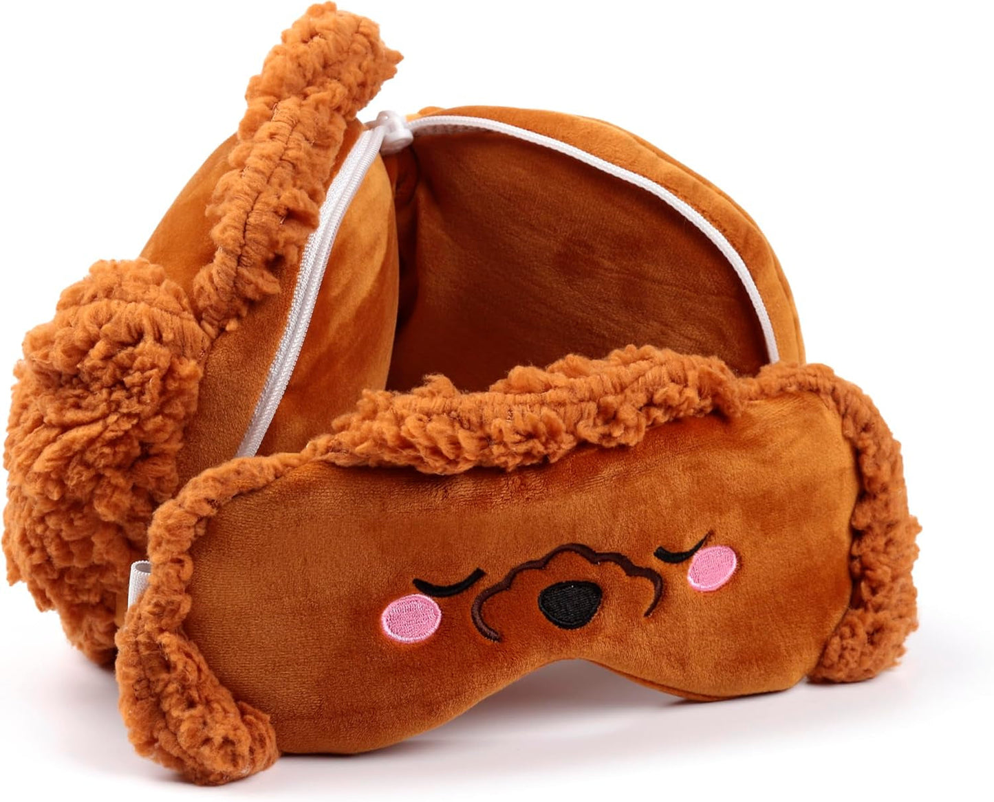 Poduszka podróżna Puckator z maską na oczy Relaxeazzz - Pudel Gigi - urocze zwierzątka Poduszki podróżne Naty Shop