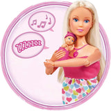 Simba 105733480 - Steffi Love Baby Bliss, lalka w ciąży i wspaniałe dźwięki, akcesoria i nosidełko dla dzieci