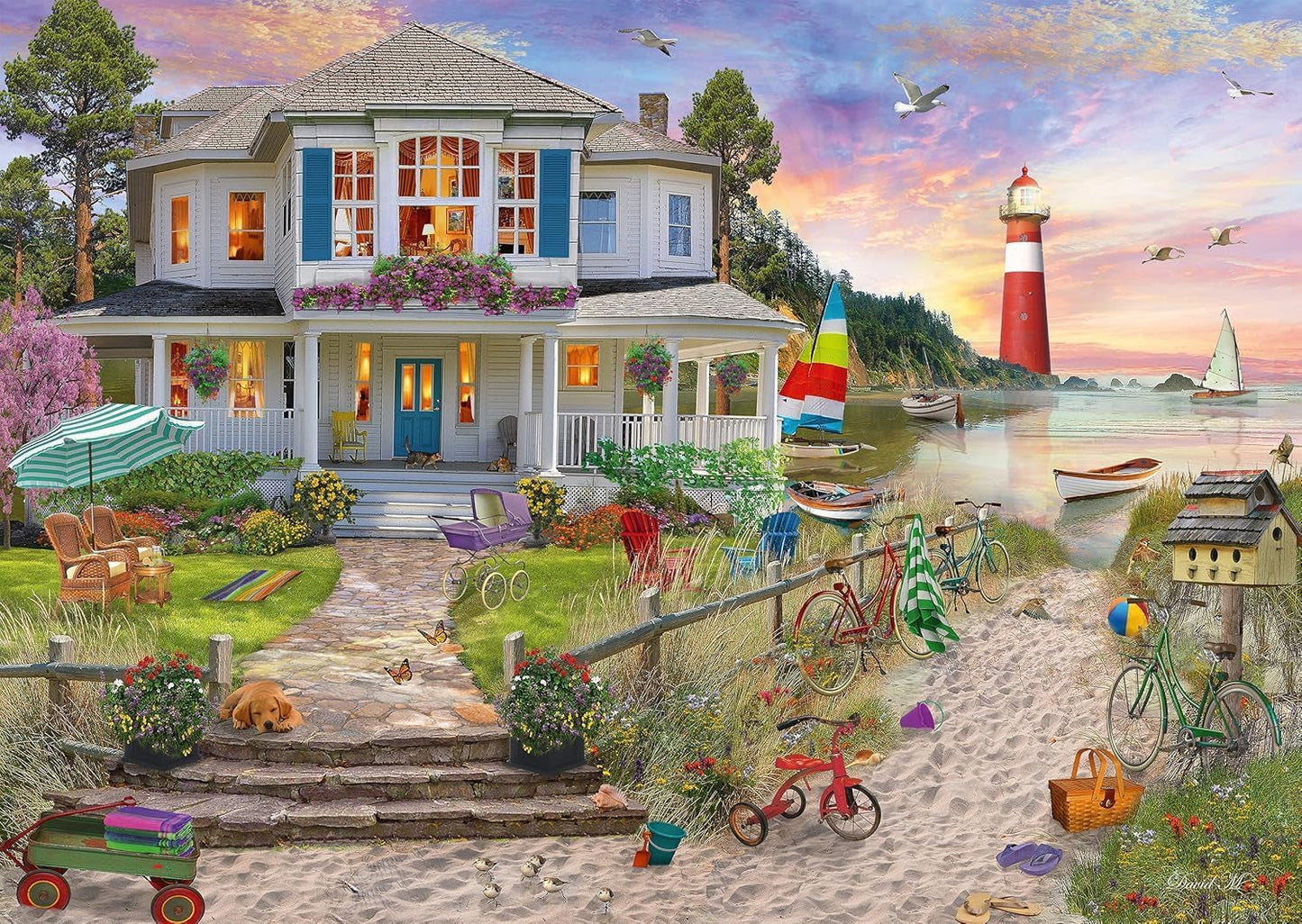 Schmidt Spiele Domek na plaży, układanka 1000 elementów Puzzle Naty Shop