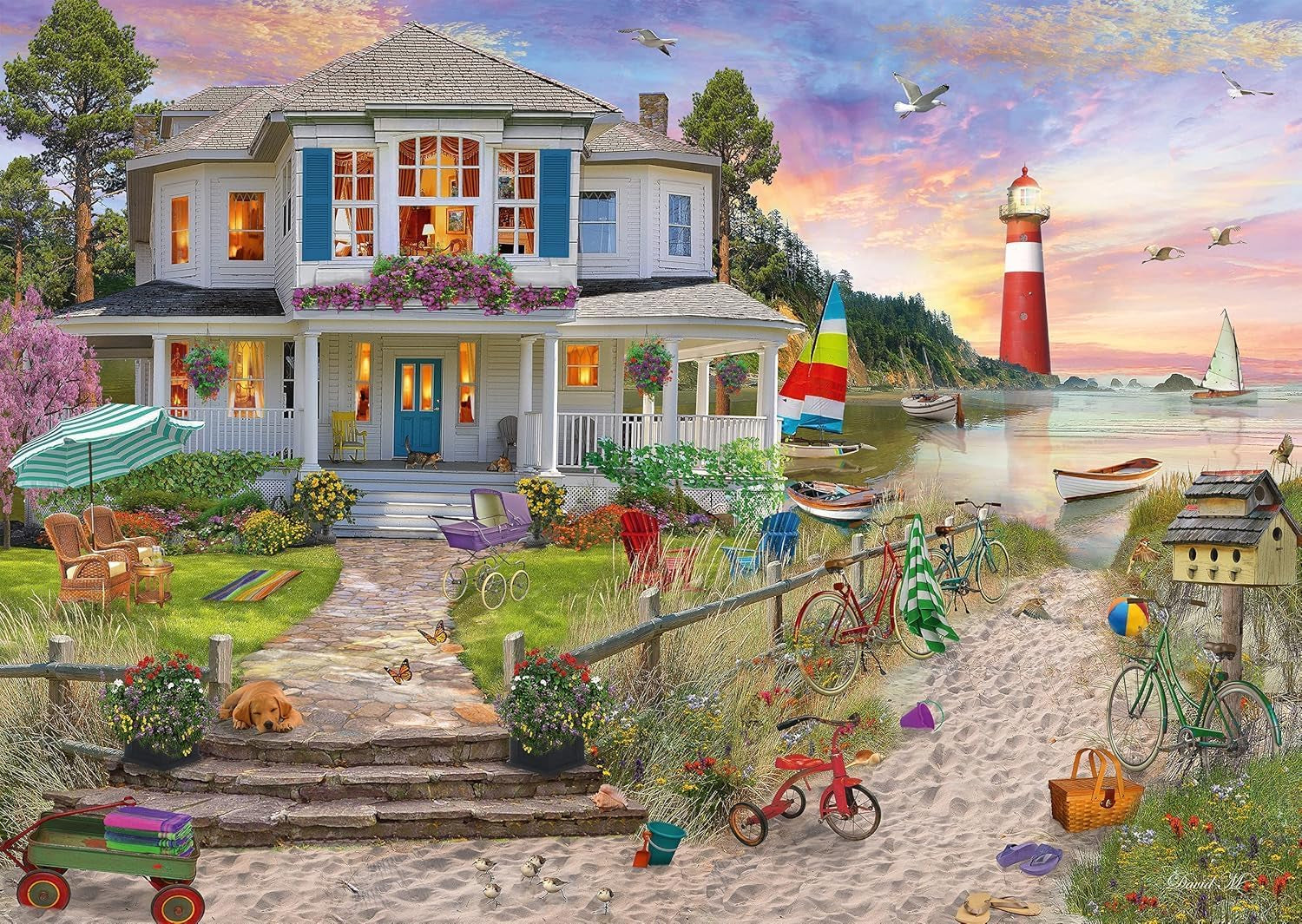 Schmidt Spiele Domek na plaży, układanka 1000 elementów Puzzle Naty Shop