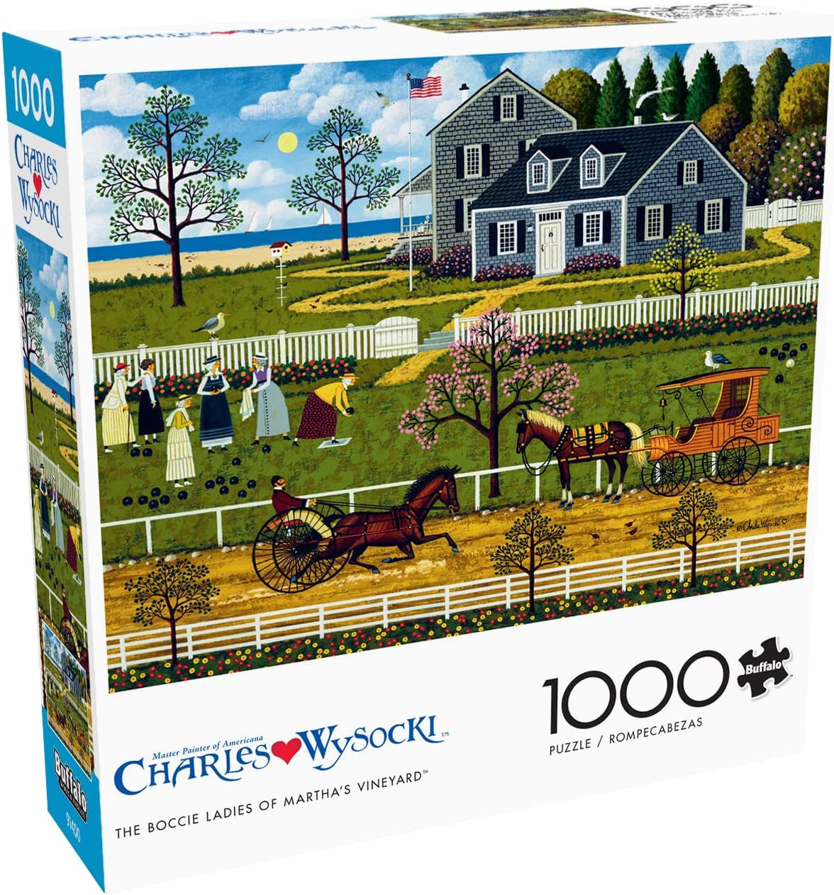 Buffalo Games - Charles Wysocki - Bocce panie z winnicy Marthas - układanka 1000 elementów Puzzle Naty Shop