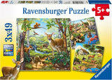 Ravensburger Puzzle dla dzieci - 09265 Las/Zoo/Zwierzęta - układanka dla dzieci powyżej 5 lat, z elementami 3X49 Puzzle Naty Shop Domyślny tytuł