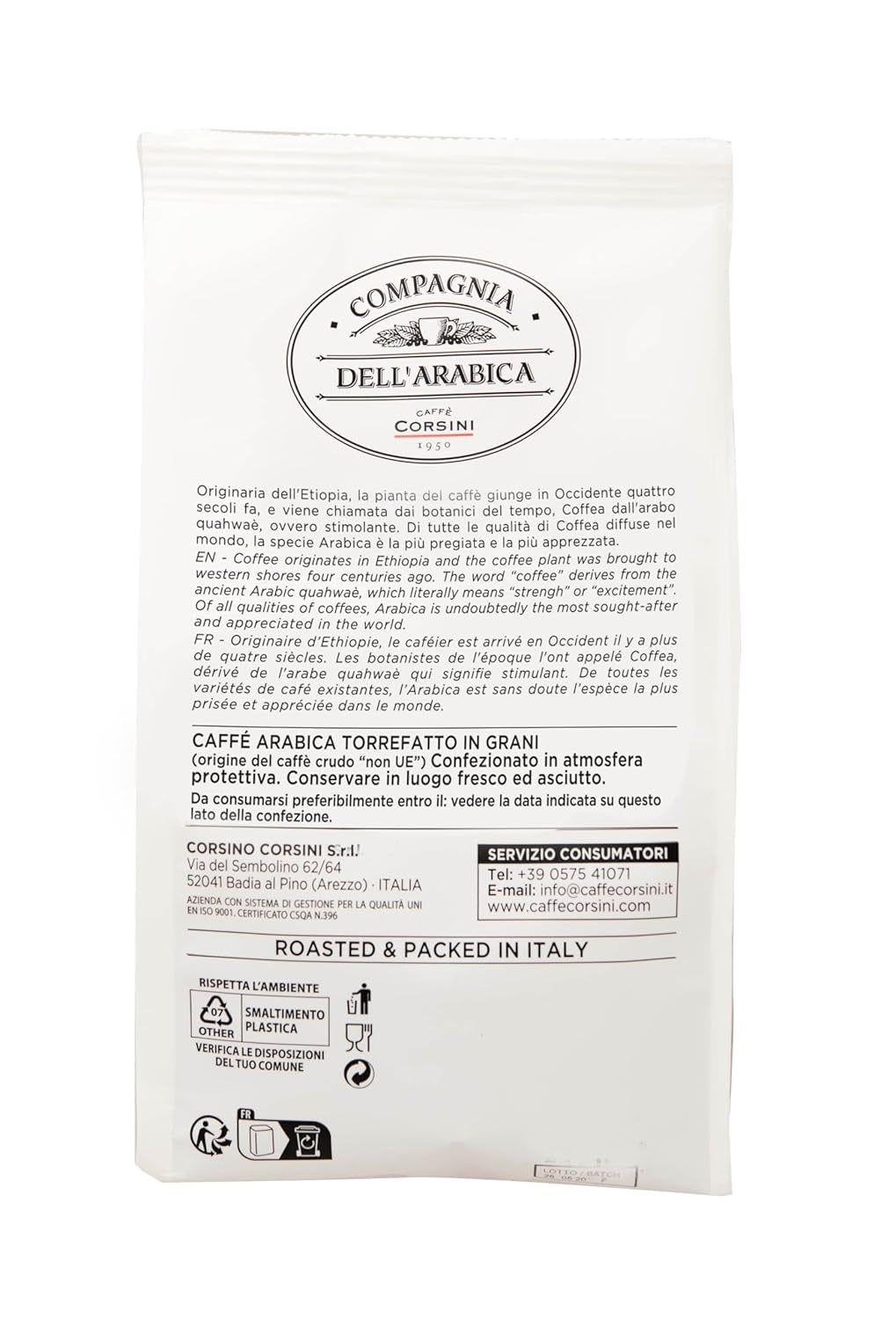 Caffè Corsini - Kaffeebohnen 3x250g Compagnia Dell'Arabica Zestaw Gwatemala/Ęthiopien/El Salvador, Einzelner Ursprung, łącznie 750g