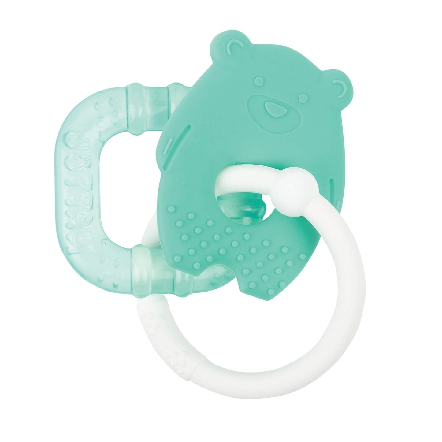 Pierścień ząbkowany Nattou Silicone Cooler, mysz, wypełniony wodą, bez BPA, 13,5 x 10,5 x 15 cm, silikon, niebieski/biały