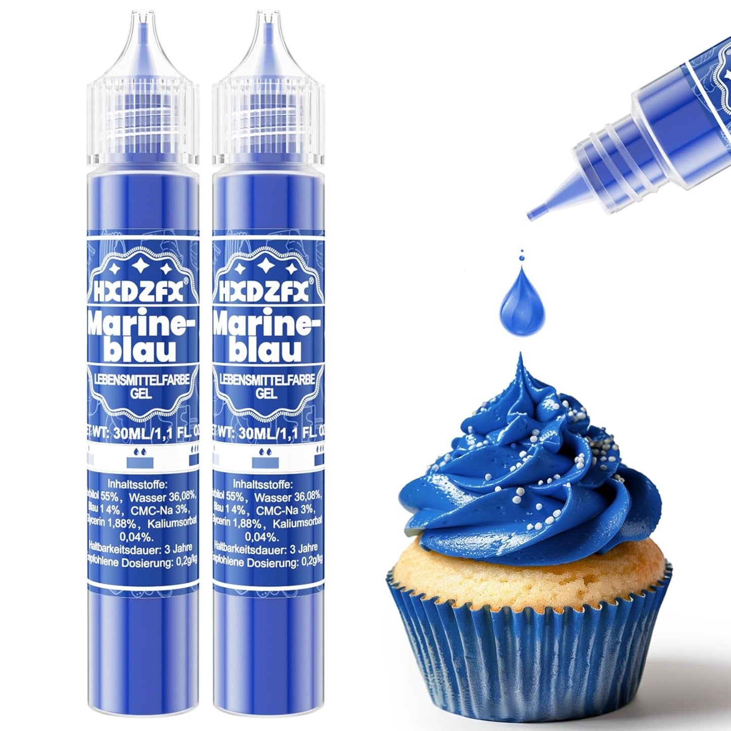 Barwnik spożywczy w żelu - HXDZFX 2×30ml, barwnik spożywczy bez cukru, silnie skoncentrowany, do dekoracji ciast, białej fondantu, makaroników, ciasteczek, wypieków, pisanek, śluzu (fiolet winogronowy)