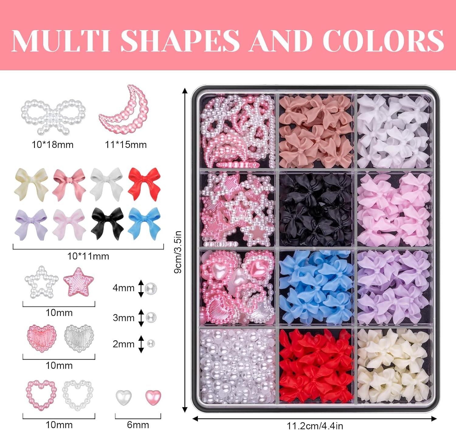 500 szt. 3D Nägel Charm Schleifen Charms Nägel Nail Art Charms Schleife Nagel Charms Nägel Nail Art Schleifen Nageldekorationen Mit Aufnahmewerkzeug Für Frauen Und Mädchen Nagel-Diy-Zubehör