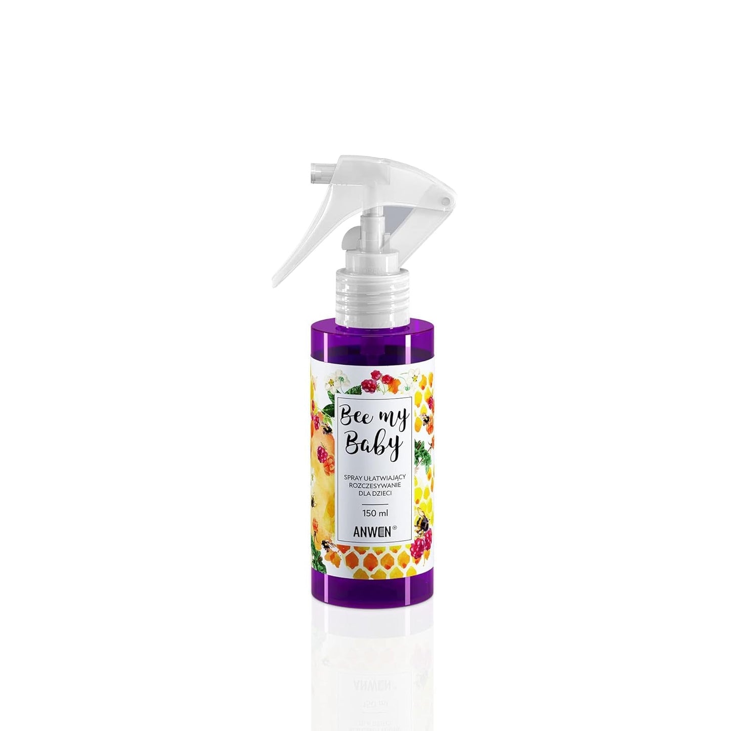 Bee My Baby Naturalny lakier do włosów dla dzieci do rozczesywania, rozczesywania i czesania o zapachu gumy malinowej - odżywczy z masłem shea i ekstraktem z miodu Produkty ułatwiające rozczesywanie Naty Shop Default Title