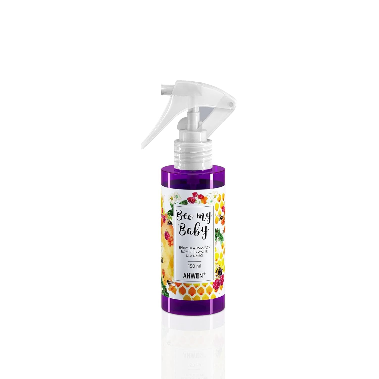 Bee My Baby Naturalny lakier do włosów dla dzieci do rozczesywania, rozczesywania i czesania o zapachu gumy malinowej - odżywczy z masłem shea i ekstraktem z miodu Produkty ułatwiające rozczesywanie Naty Shop Default Title