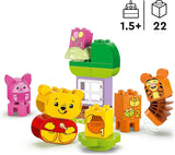 LEGO DUPLO - Disney Przyjęcie urodzinowe Kubusia Puchatka - zabawka edukacyjna dla przedszkolaków - zestaw 3 minifigurek, w tym Kubuś Puchatek, Tygrysek i Prosiaczek - pomysł na prezent dla chłopców i dziewcząt od 1,5 roku 10457 Zestawy konstrukcyjne Beuche w sklepie LEGO