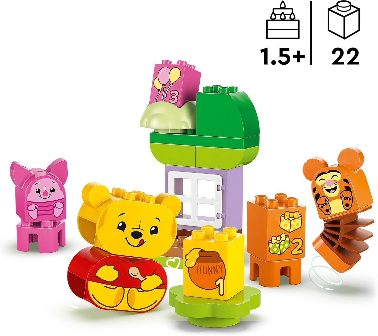 LEGO DUPLO - Disney Przyjęcie urodzinowe Kubusia Puchatka - zabawka edukacyjna dla przedszkolaków - zestaw 3 minifigurek, w tym Kubuś Puchatek, Tygrysek i Prosiaczek - pomysł na prezent dla chłopców i dziewcząt od 1,5 roku 10457 Zestawy konstrukcyjne Beuche w sklepie LEGO