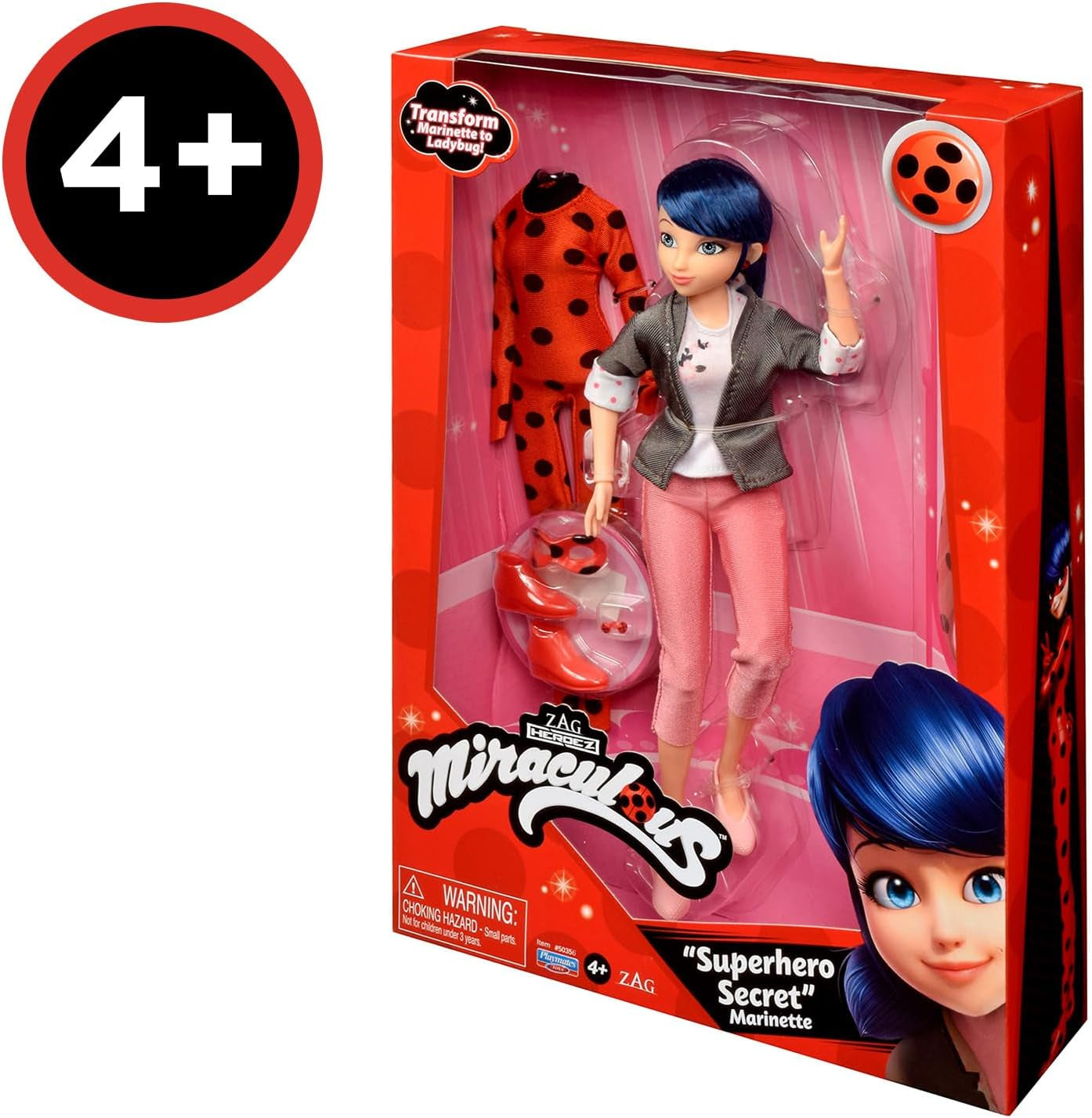 BANDAI - Cudowna Biedronka - Lalka Marinette i Biedronka - Przegubowa lalka 26 cm z 2 strojami - Cudowna zabawka Przegubowa lalka - Zabawka dla dzieci w wieku od 4 lat - P50355