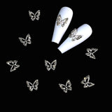 10 sztuk Stop Motyl Ozdoby do paznokci Metalowe ozdoby do paznokci Kamienie do diamentów Gwoździe Klejnoty Biżuteria do paznokci Ozdoby artystyczne Tworzenie biżuterii artystycznej do paznokci