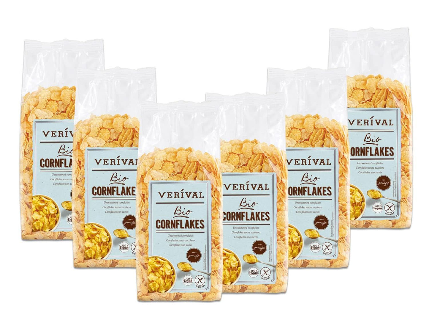 Verival Płatki kukurydziane niesłodzone opakowanie 6 x 250 gramów Cereale Naty Shop