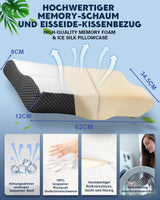 Poduszka IDEA, ergonomiczna poduszka ortopedyczna na ból szyi, poduszka z pianki memory do podkładów bocznych, pleców i brzucha, poduszka przeciw chrapaniu dla kobiet i mężczyzn (62 * 34,5 * 12/8 CM) Poduszki ortopedyczne na szyję Naty Shop