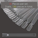 150 Stück Nail Art Tips Pierścień w sztyfcie, Przezroczysta Farbe Karte Platten Nagelleck Display Ring Sticks, Nagel Salon Übungen Display Tipsy