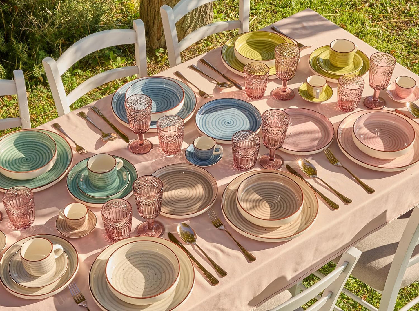 Urban Paste, opakowanie 6 filiżanek do kawy ze spodkami, ceramiczne