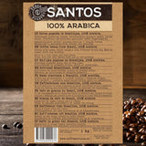 WYCIECZKA KAWOWA Santos Kaffeebohnen 1kg - Mittlere Röstung - Aroma Caramel - Für All Kaffeemaschinen - 100% Arabski