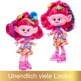 Mattel DREAMWORKS TROLLS Together Strong - smaczna lalka Queen Poppy Fashion - ponad 15 akcesoriów, brokatowy grzebień, zmywalny brokatowy żel, dla dzieci w wieku 3+, lalki HNF25 Naty Shop