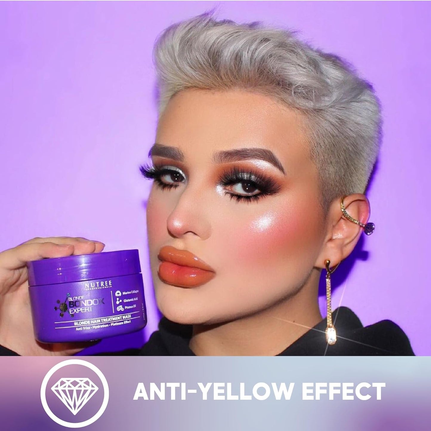 BLONDE BONDOX HAIR TREATMENT 1kg Profesjonalna Fioletowa Maska Rozgrzewająca - Oliwa z Oliwek - przywraca włosom sprężystość i elastyczność, zmiękcza, nawilża i dodaje blasku Naty Shop Maska do włosów