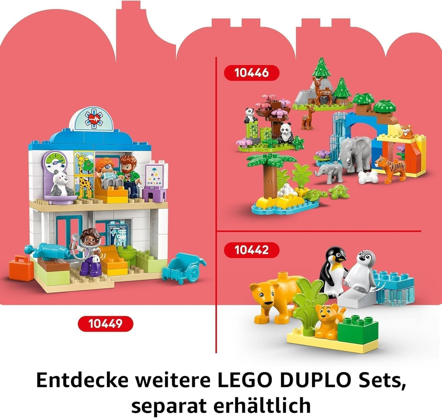 Samochody wyścigowe LEGO DUPLO Town F1 Team z wyścigowcami, zabawka do budowania dla całej rodziny, pobudzająca wyobraźnię zabawa, prezent urodzinowy dla małych dzieci, chłopców i dziewcząt od 2. roku życia 10445 Zestawy do budowania Besuche den LEGO-Store