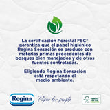 Regina Feeling - 42 rolki papieru toaletowego, 175 arkuszy z trzema warstwami, naturalny ekstrakt z bawełny i delikatny zapach, opakowanie plastikowe w 60% z recyklingu, papier w 100% z certyfikatem Fsc
