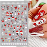 10 Blatt Nagelsticker Weihnachten Nagelaufkleber Selbstklebend Bule White Pine Tree Rentier Nail Art Naklejka Dekoration Nageldesign Zubehör