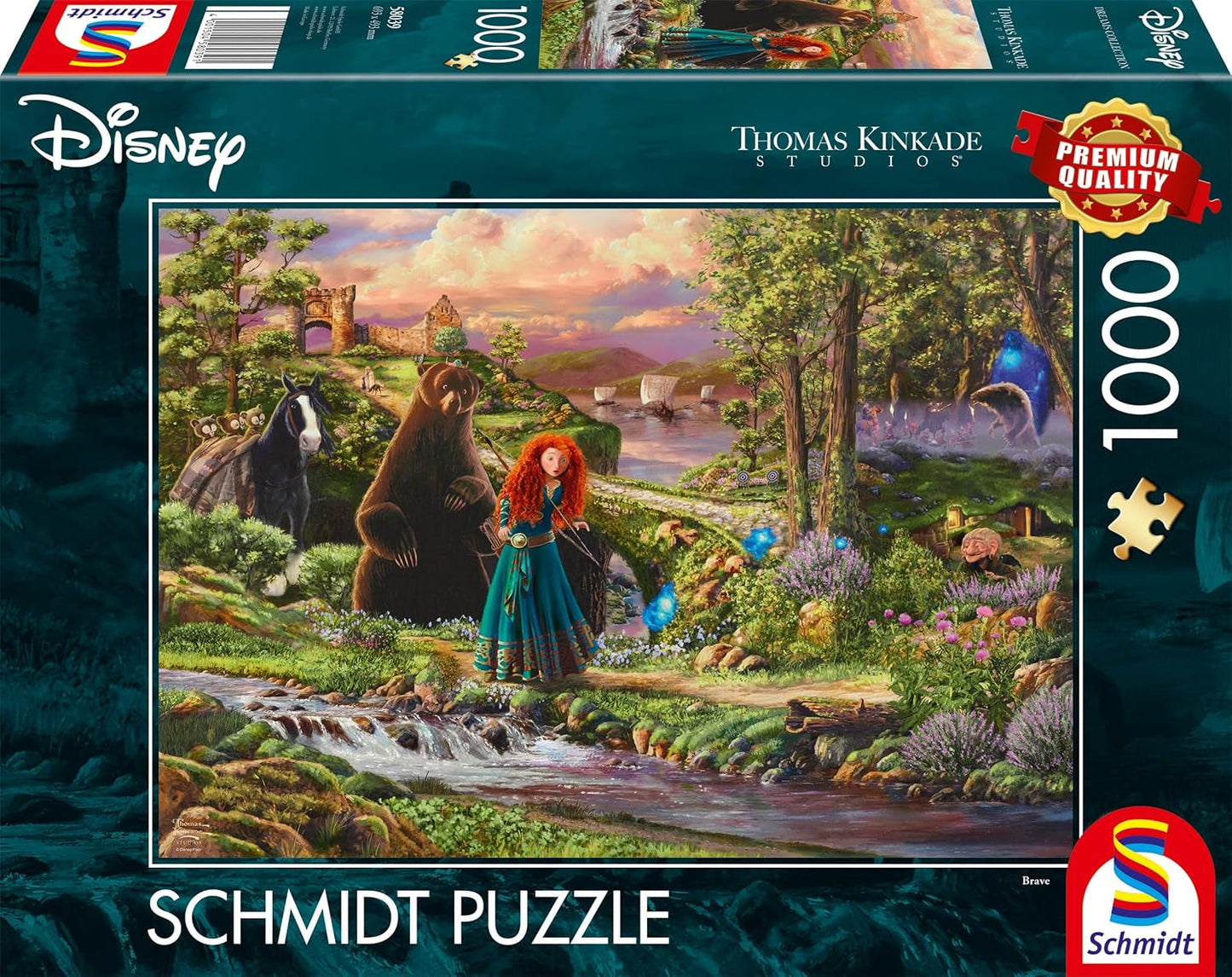 Schmidt Spiele 58039 Disney, Brave, Merida, Thomas Kinkade, układanka 1000 elementów, wielobarwna Puzzle Naty Shop Domyślny tytuł