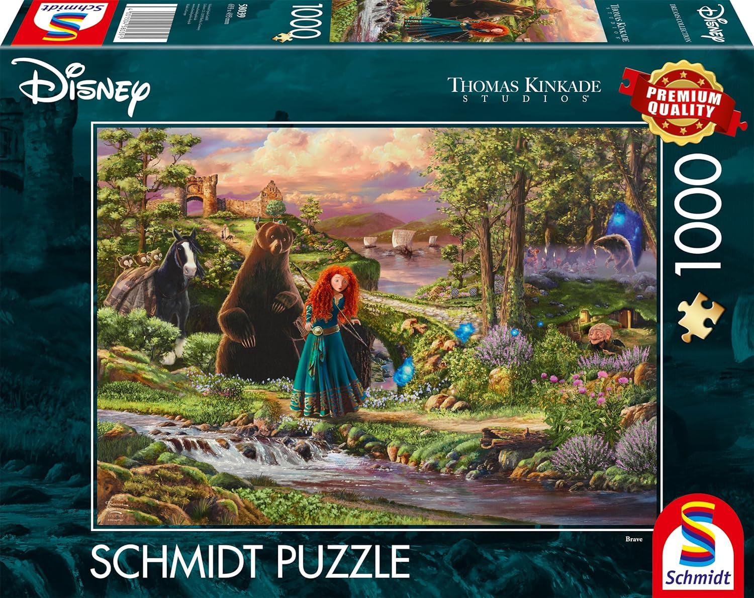 Schmidt Spiele 58039 Disney, Brave, Merida, Thomas Kinkade, układanka 1000 elementów, wielobarwna Puzzle Naty Shop Domyślny tytuł