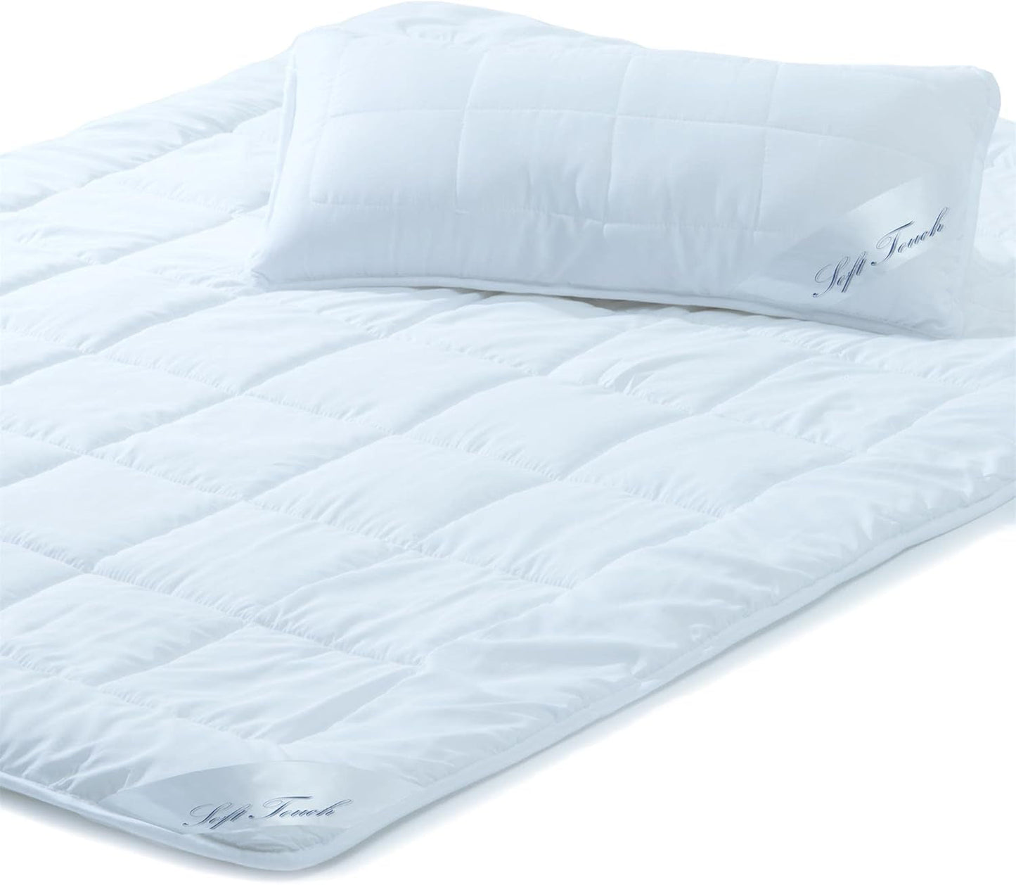 Aqua-Textil Soft Touch Zestaw dla dzieci Kołdra 100 X 135 cm 250G i 350G z poduszką 40 X 60 Cm 150G Kołdra 4 pory roku Klimatyzacja Oeko-Tex Kołdry i kołdry Naty Shop 155X220 Cm + 1X 40X80 Cm zestaw przez cały rok