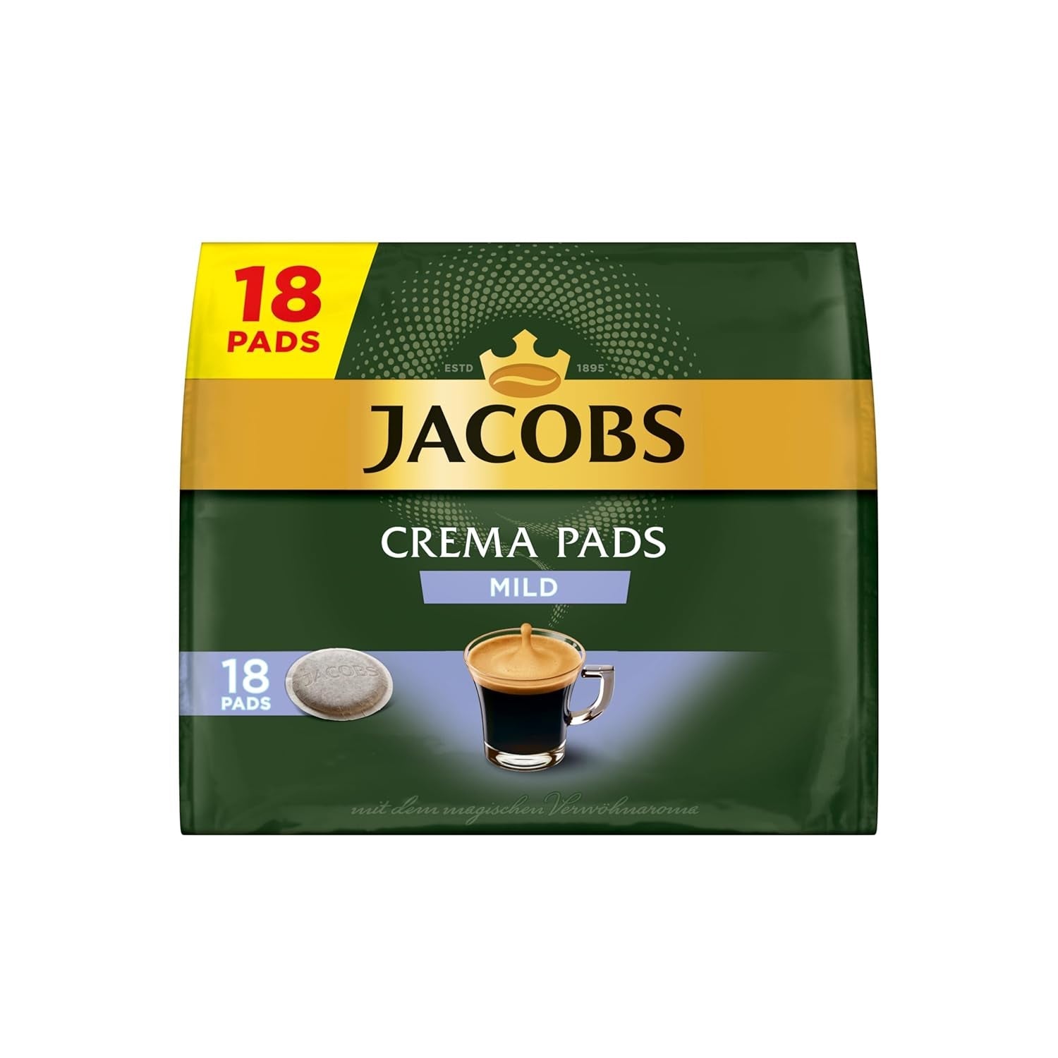 Podkładki Jacobs Crema Mild, podkładki kompatybilne z Senseo, 5 x 18 Getränke, 90 wkładek Kaffeepads