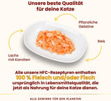 Almo Nature HFC Jelly - Mokra karma dla dorosłych kotów - Łosoś i marchewka - Jakość ludzka, bezglutenowa - 6 x 70g